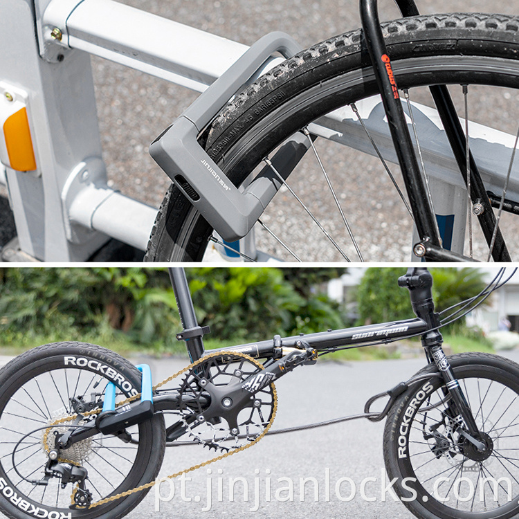 Amazon Hot Sale Design Novo Design de Moda Carbono Aço Silicone Capa MTB Bike U Lock Bicycle U Lock com suporte e 2 chaves